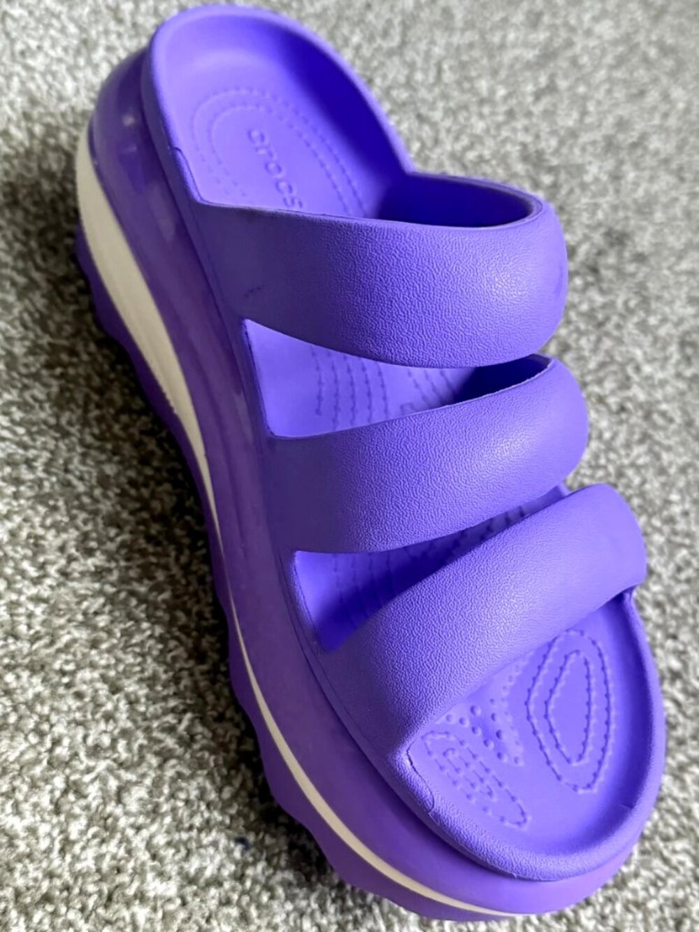 Crocs Mega Crush Triple Strap Platform Sandals Purple Galaxy Women's 8 Men's 6 - Picture 3 of 14